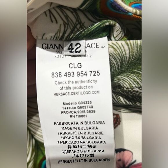 Versace Peacock Dress ~ Size 42 - Picture 10 of 16